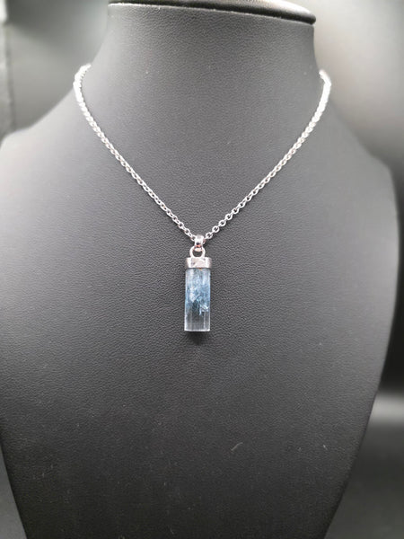 Aquamarine Crystal Silver Pendant