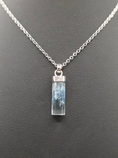 Aquamarine Crystal Silver Pendant