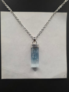 Aquamarine Crystal Silver Pendant