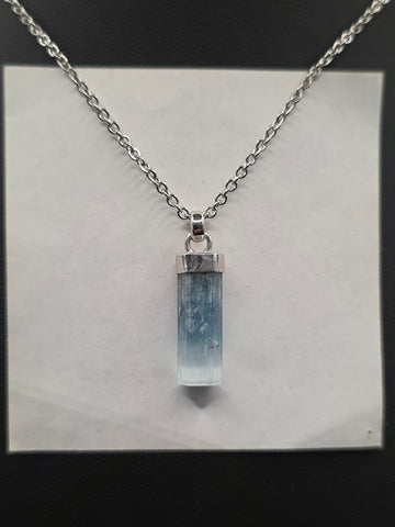Aquamarine Crystal Silver Pendant