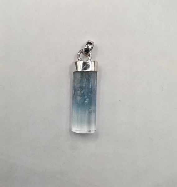 Aquamarine Crystal Silver Pendant
